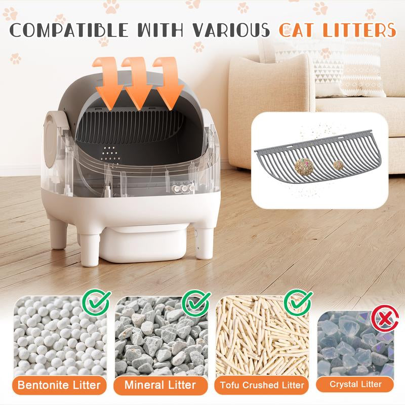 Warcat Automatic Open-Top Cat Litter Box with Smart App Control 2.4G Wifi Self-Cleaning Litter Box with Safety Sensors #Tiktokshoprestock